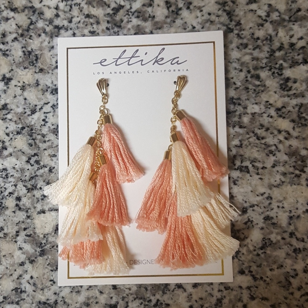 Ettika Tassel Earrings. 4 inches.